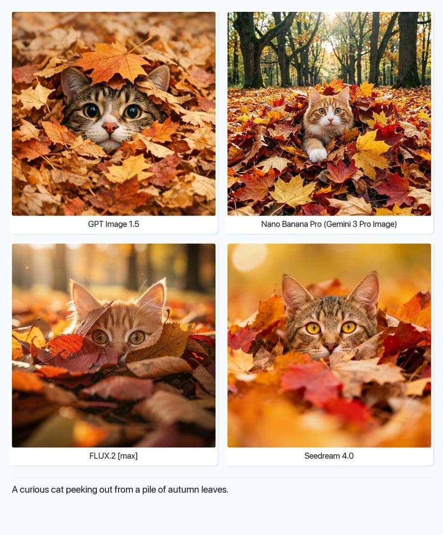 Prompt de Texto para Imagem: Gato Curioso em Folhas de Outono