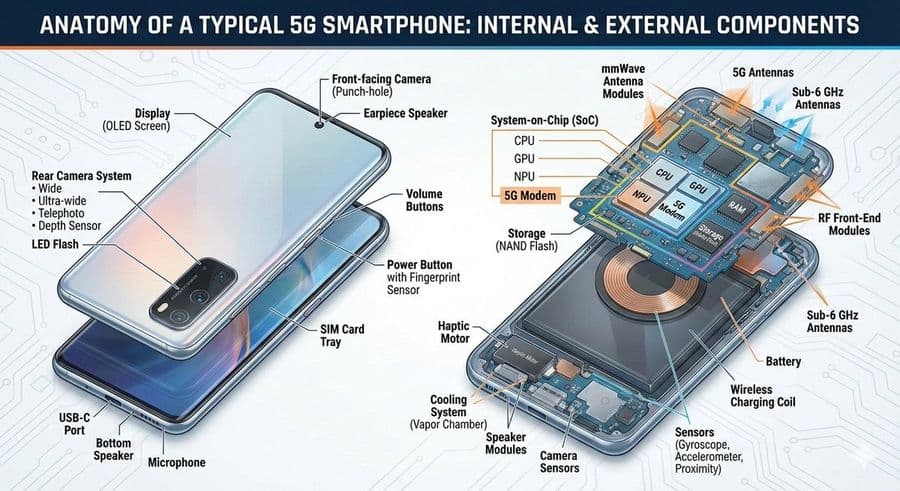5G Akıllı Telefon Bilgilendirme Grafiği İstemleri