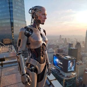 Çatıda Ultra Gerçekçi İnsansı Robot - 1