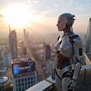 Çatıda Ultra Gerçekçi İnsansı Robot - 2