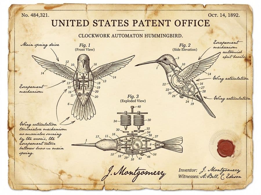 Documento de Patente Antiguo para un Invento
