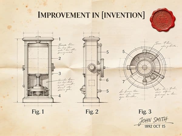 Vintage Patent Document for an Invention - Seedream 4.5
