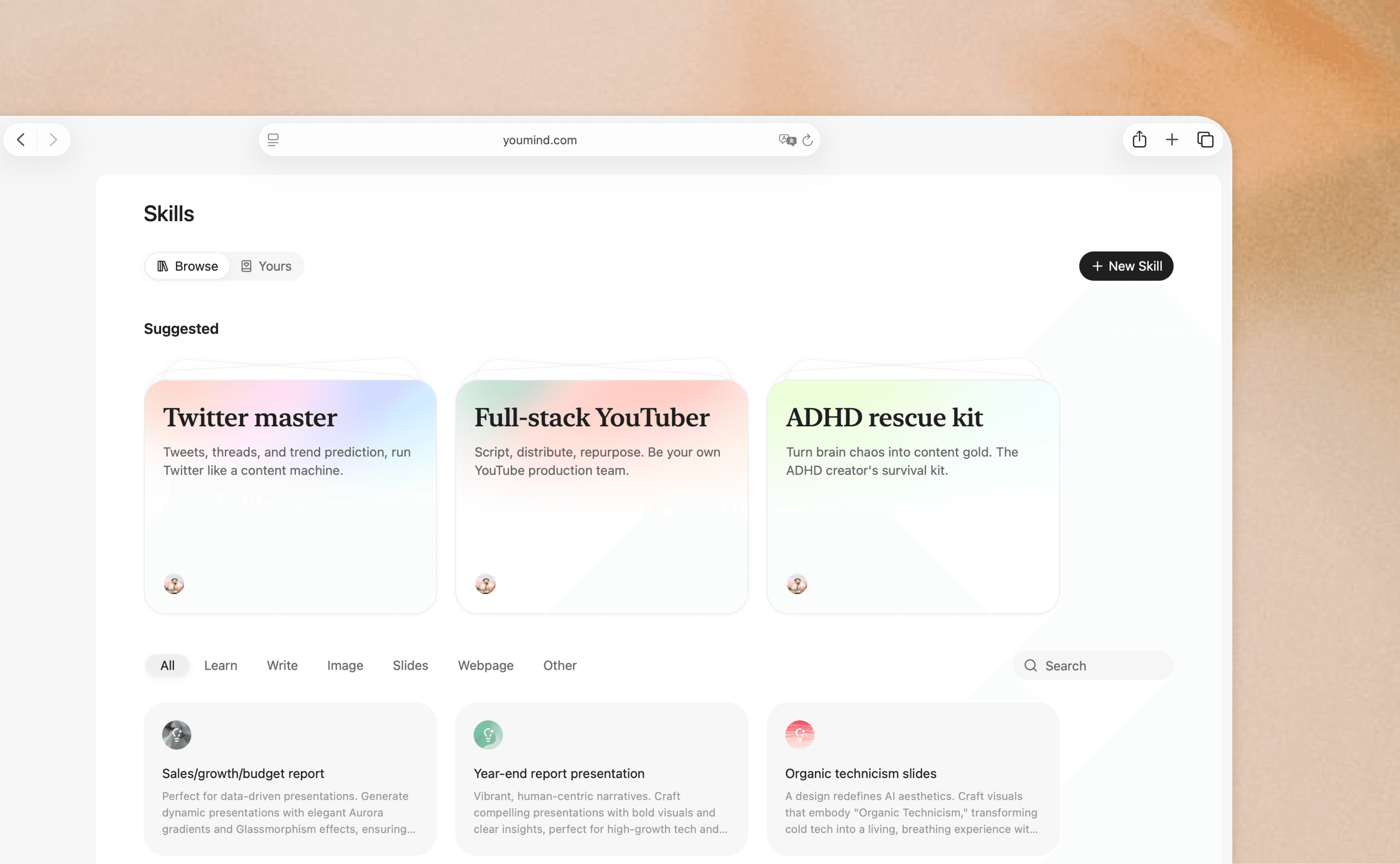 YouMind 0.8: Skills, Slides & New Layout