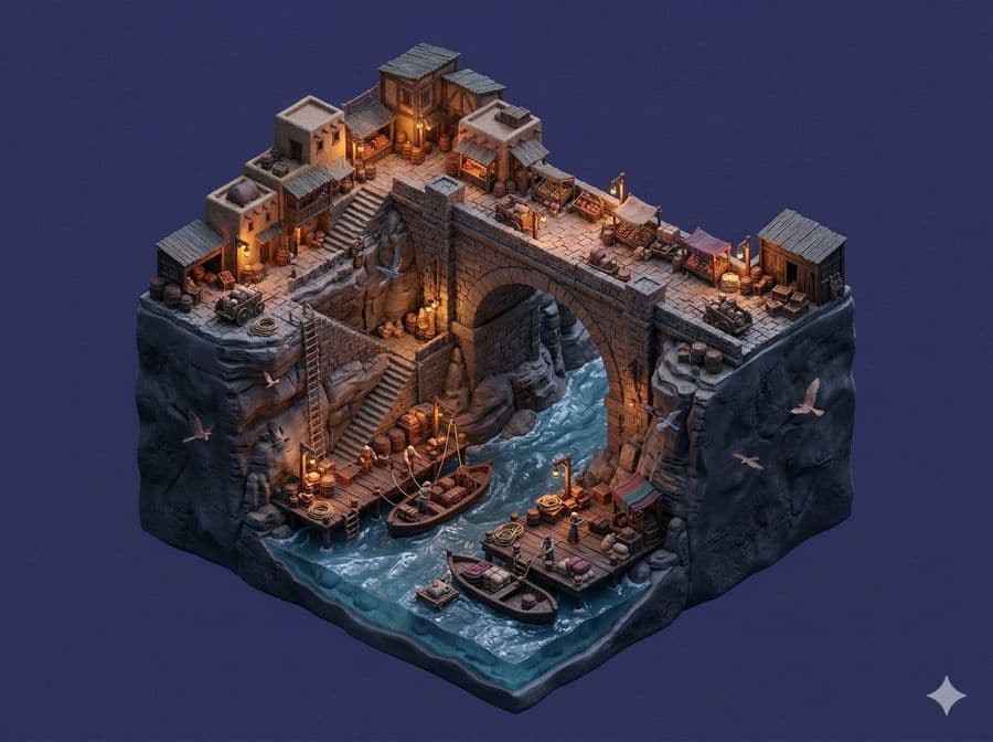 Prompt para diorama flotante en miniatura