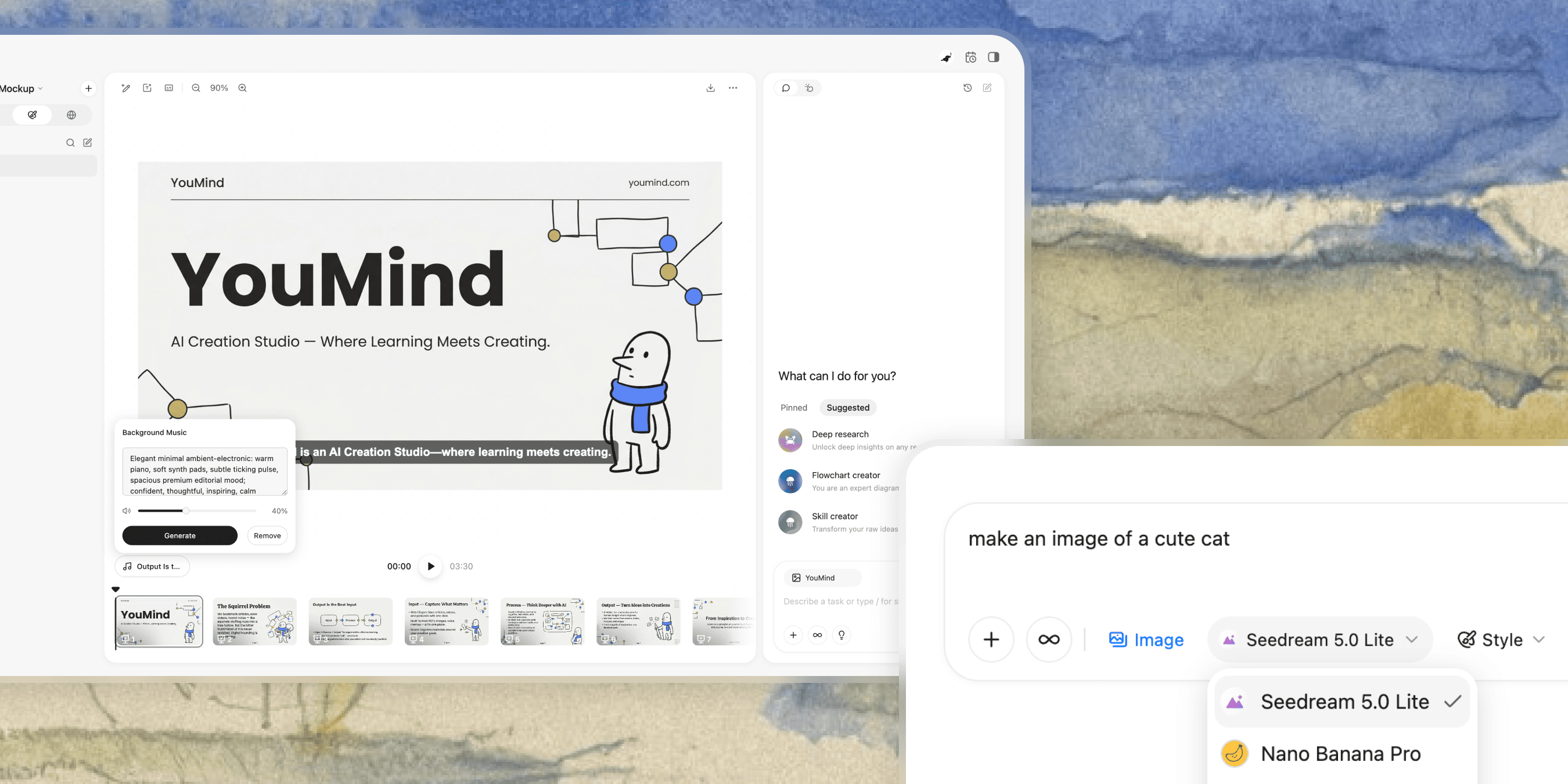 YouMind Update: Slides BGM, New Model & New Upload