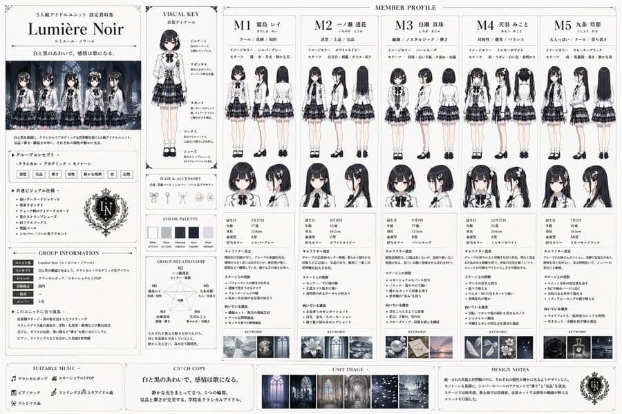 アイドルユニットコンセプト設定資料シート