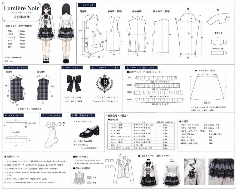 動漫服裝縫紉紙型表