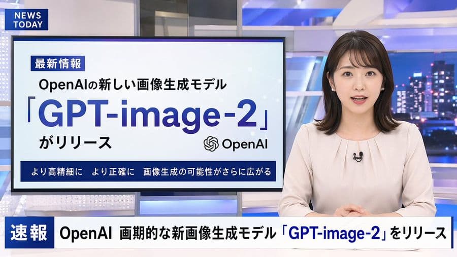 日本のニュース番組風モックアップ