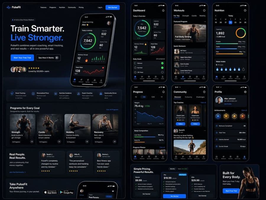 健身 SaaS 登陸頁面 UI