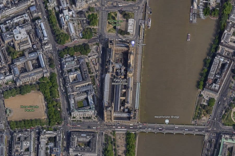 Mapa satelital del área del Big Ben