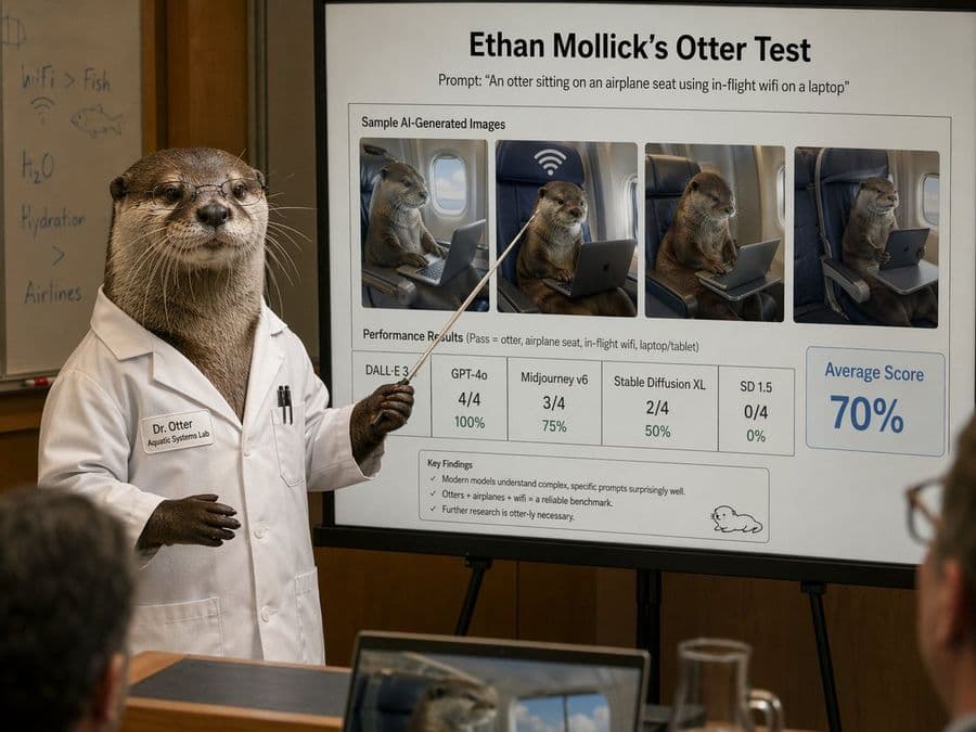 カワウソ科学者のプレゼンテーションスライド