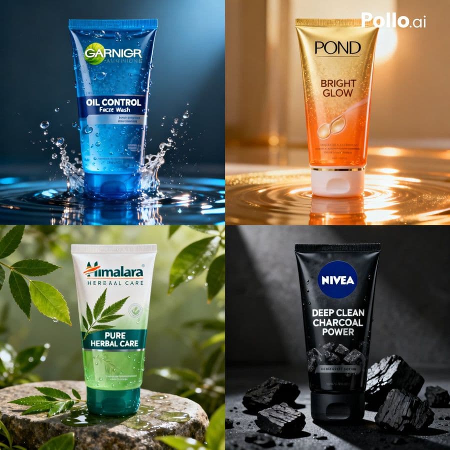Grade de Anúncio de Sabonete Facial com 4 Painéis