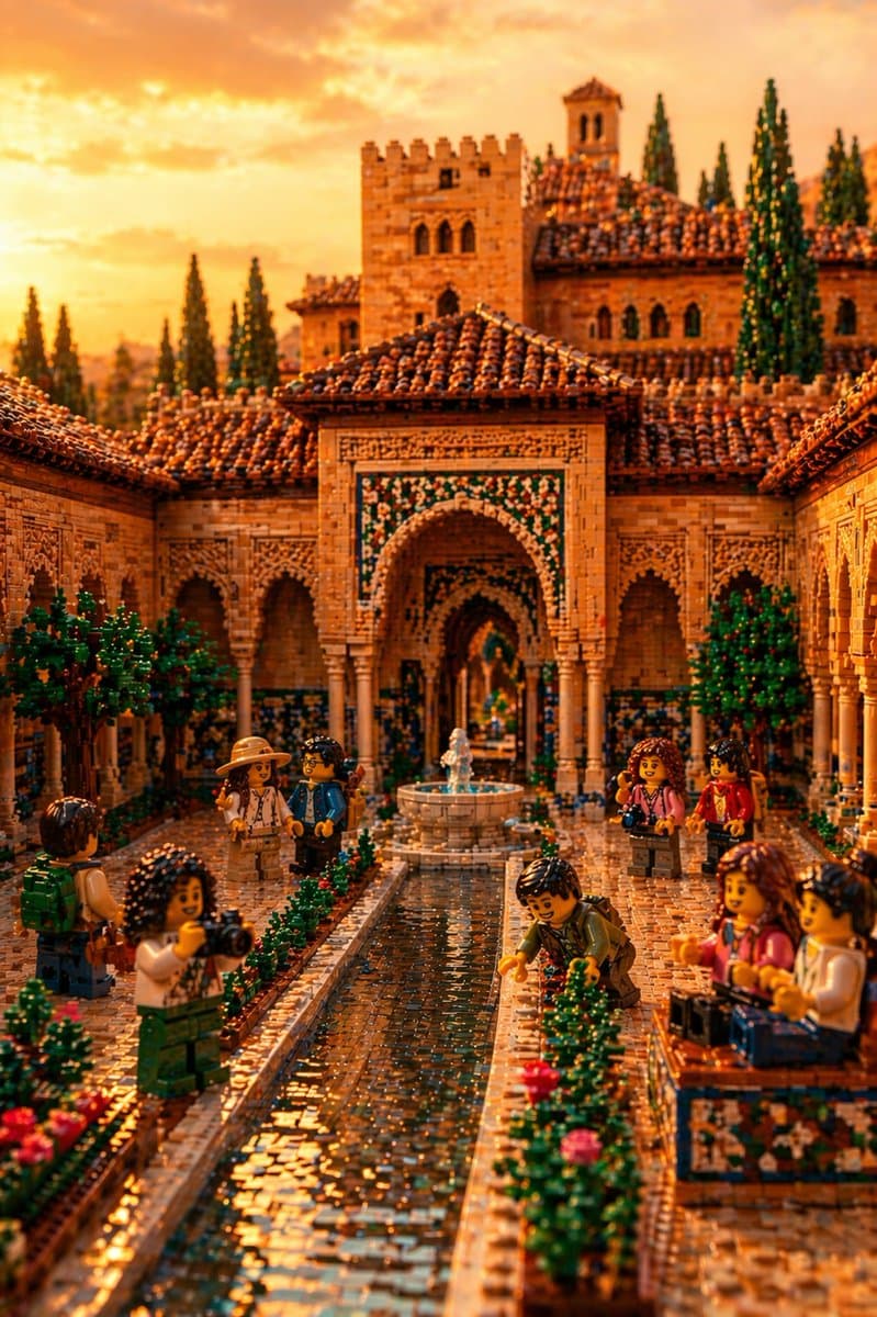 LEGO アルハンブラ宮殿の中庭(夕暮れ時)