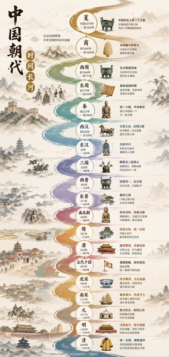 중국 왕조 인포그래픽