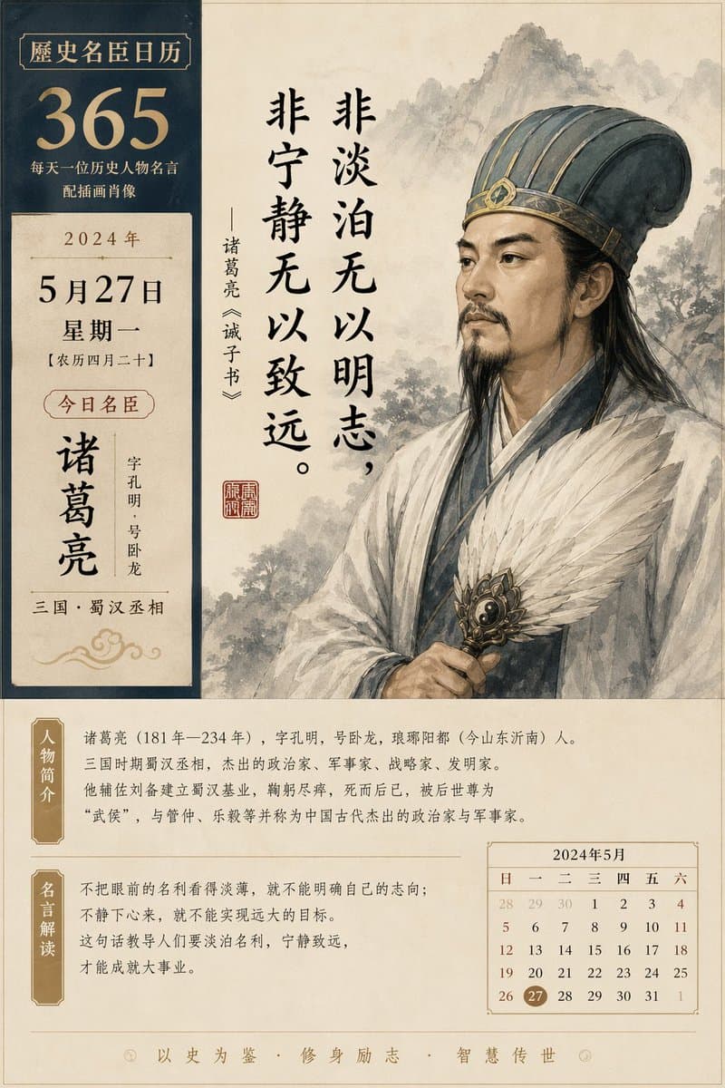 역사적 인물 달력 프롬프트