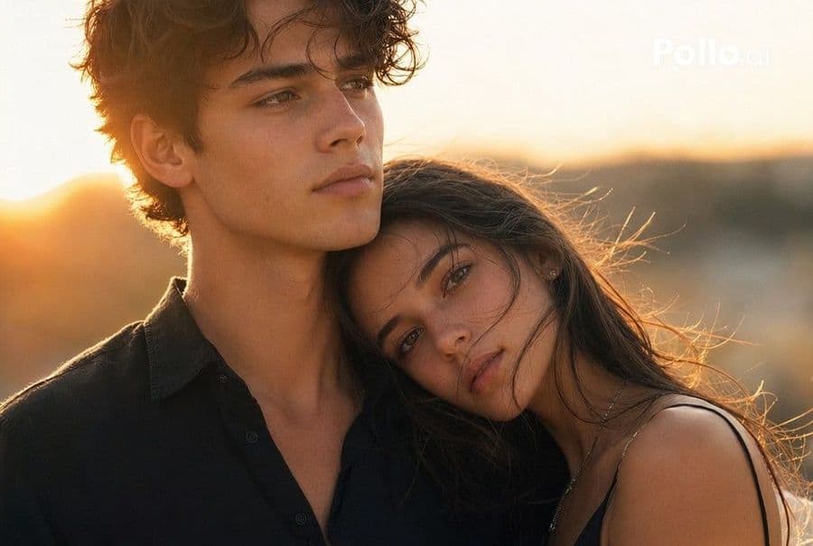 Close-up Cinematográfico de Casal ao Pôr do Sol