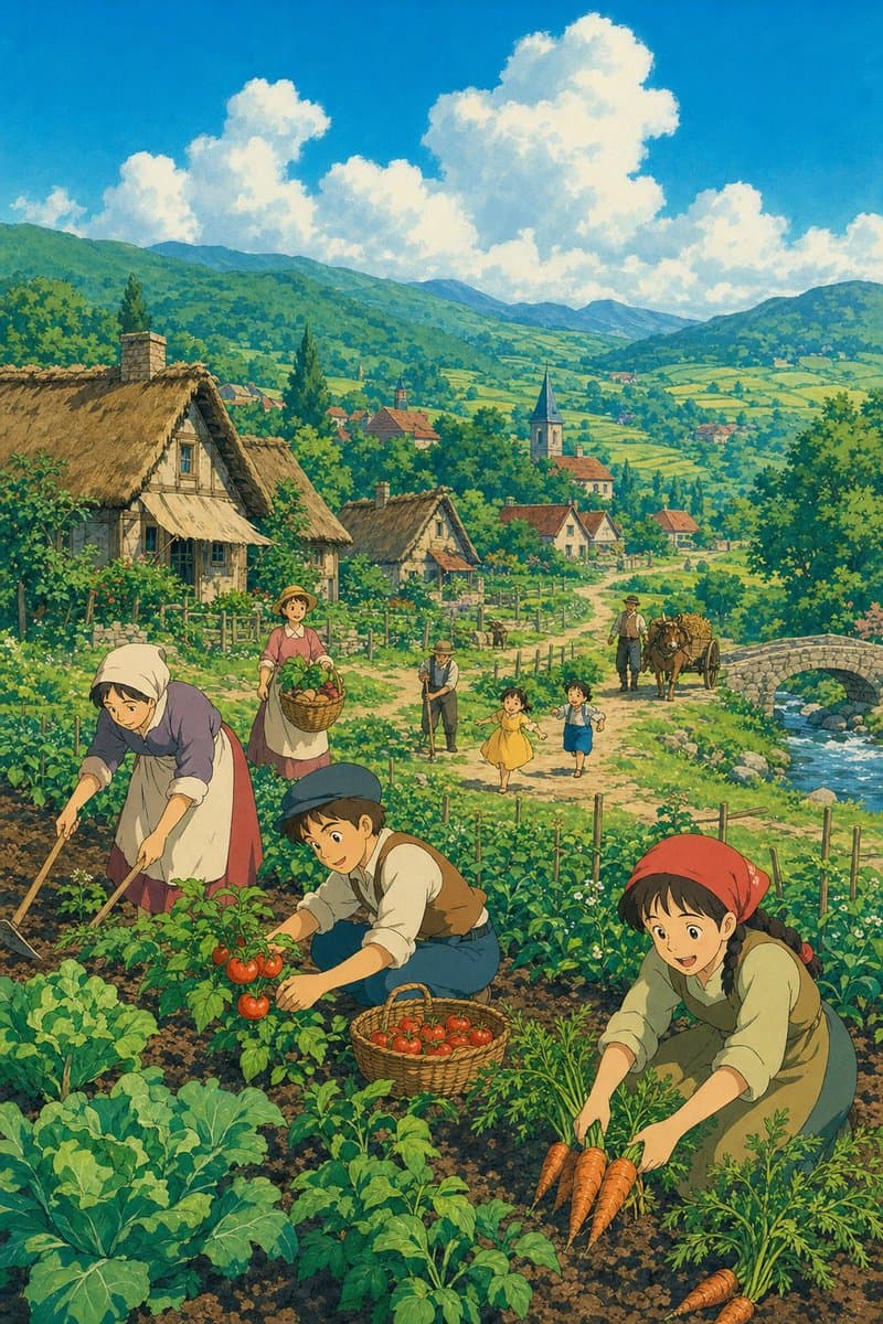 Vila Pastoral no Estilo Ghibli