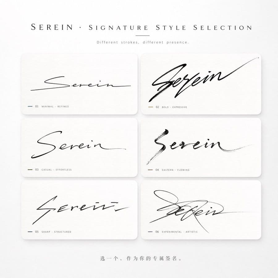 Signature Style Selection Sheet