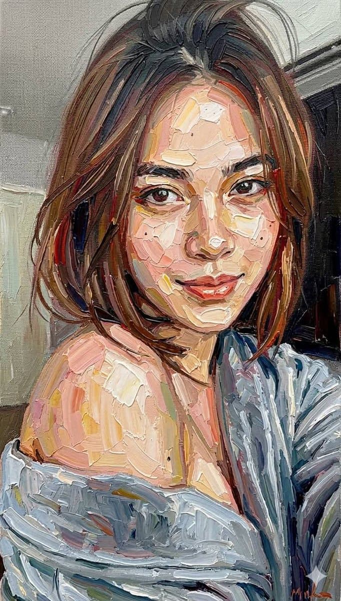 Impasto-Ölgemälde Porträt-Stil