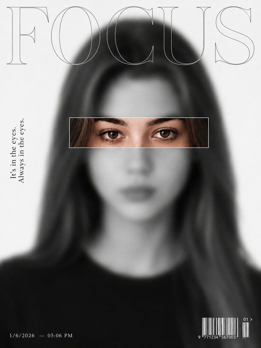 ภาพพอร์ตเทรตหน้าปกนิตยสารสไตล์อัลตรามินิมอล