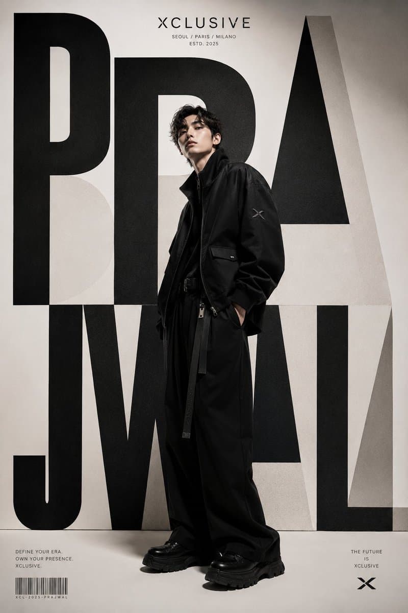 Póster de moda urbana de lujo coreana