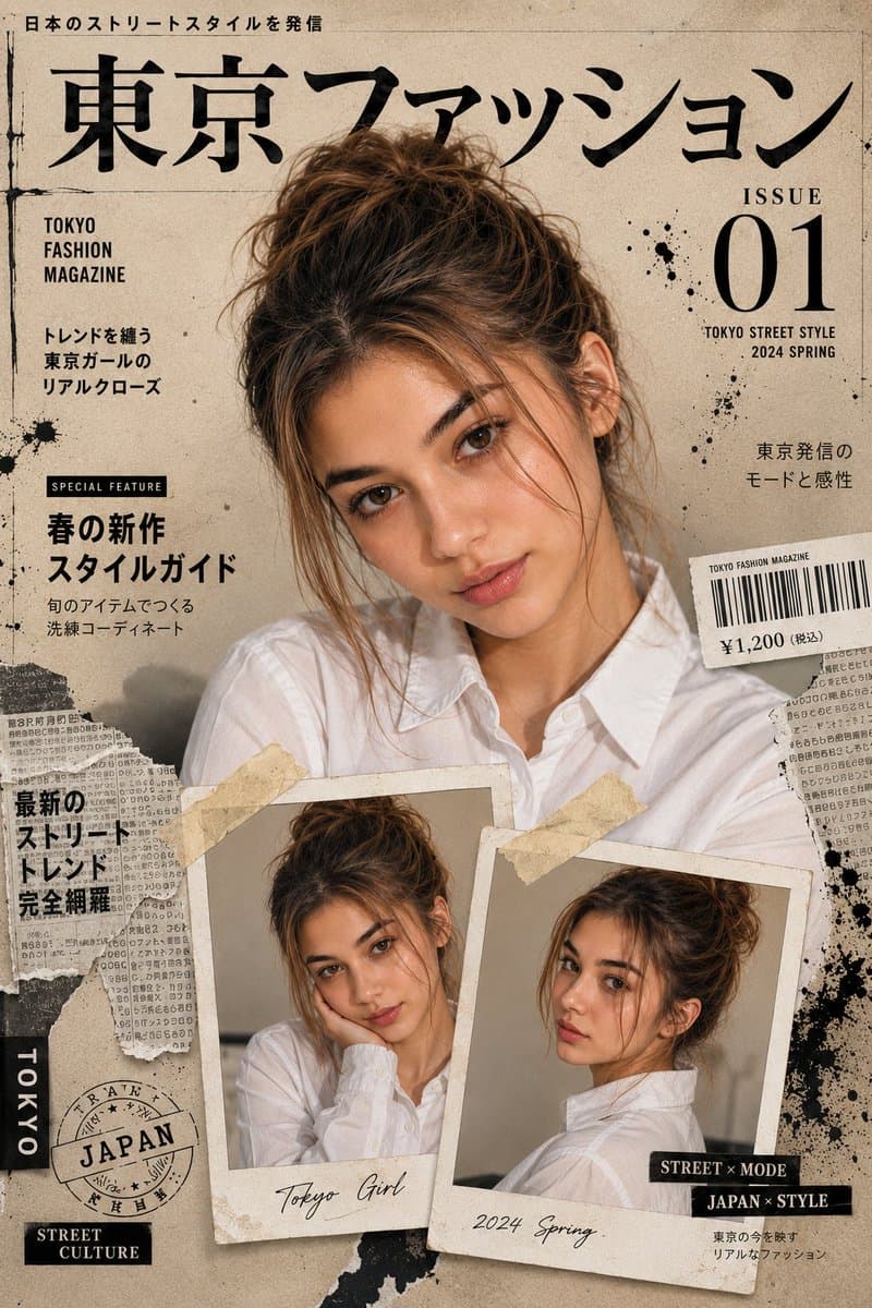 Portada de revista de moda japonesa