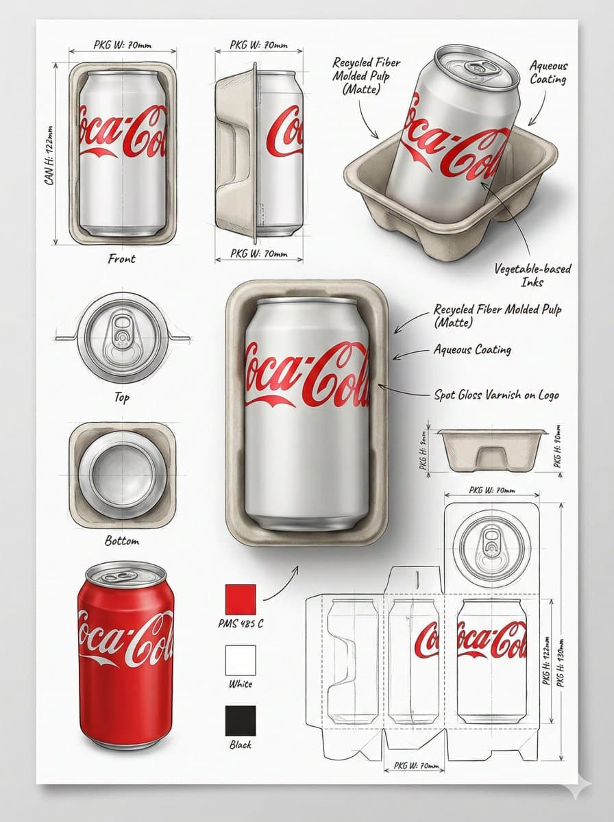Industrial Packaging Design Illustration Sheet