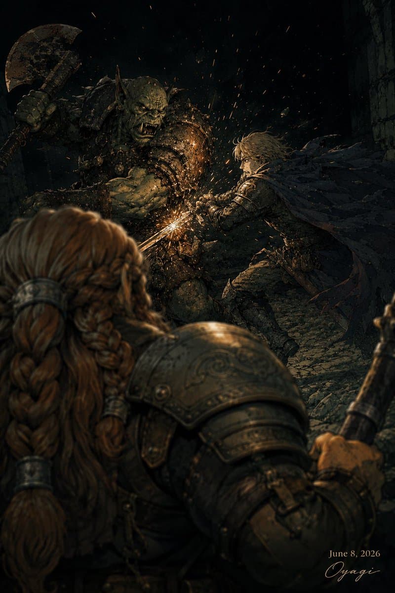 Dark Fantasy Orc Battle
