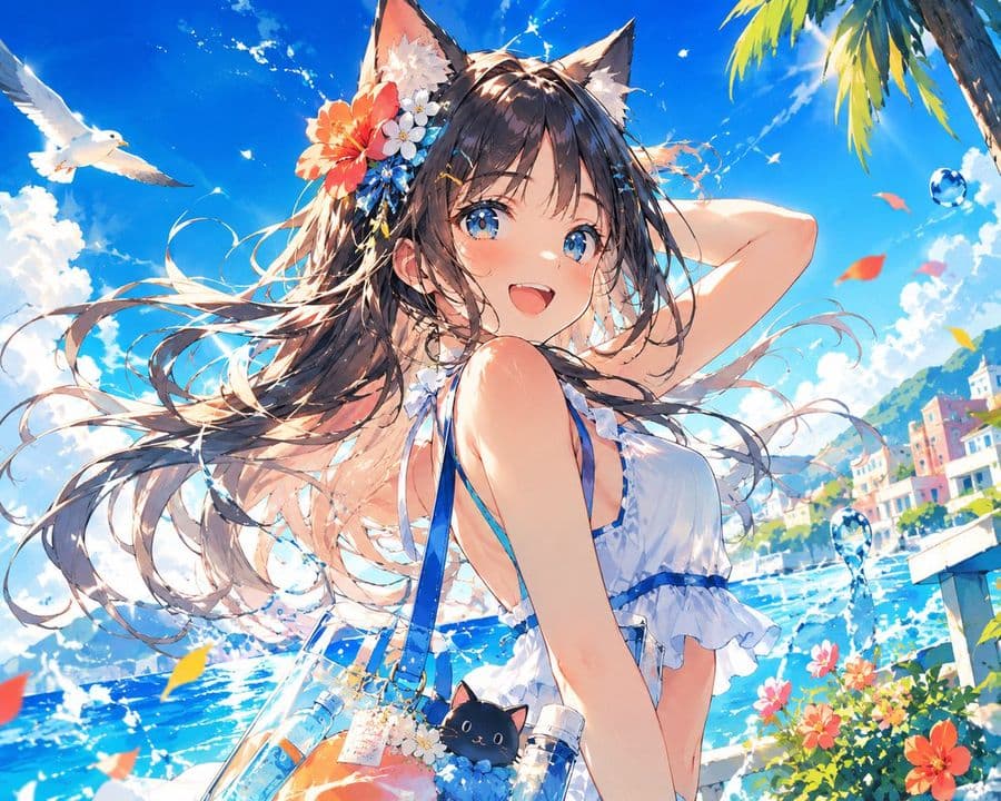 Cat Ear Girl Digital Illustration