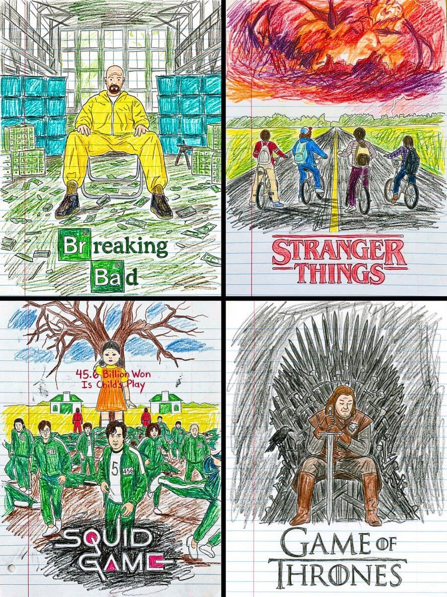 Movie Poster to Kid's Crayon Drawing