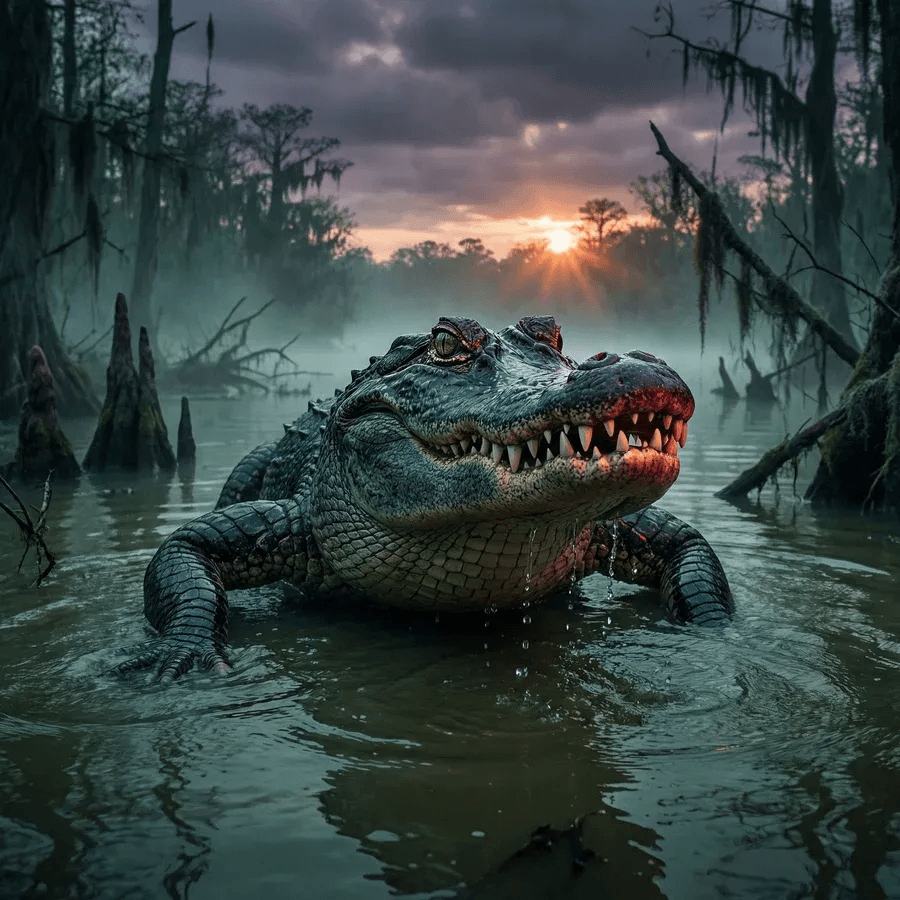 Alligator im Sumpf Wildtier-Foto