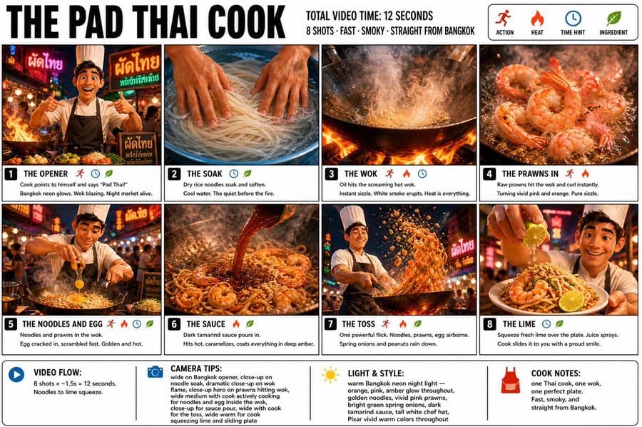 Bảng phân cảnh món Pad Thai