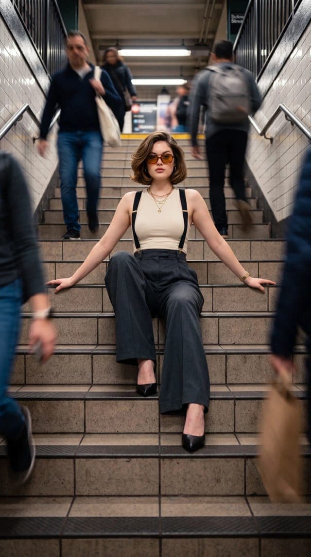 Metro Merdivenlerinde Moda Portresi