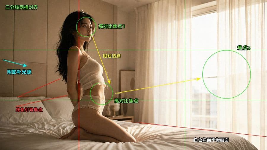 Analisi della composizione fotografica per editoriali di moda cinematografici