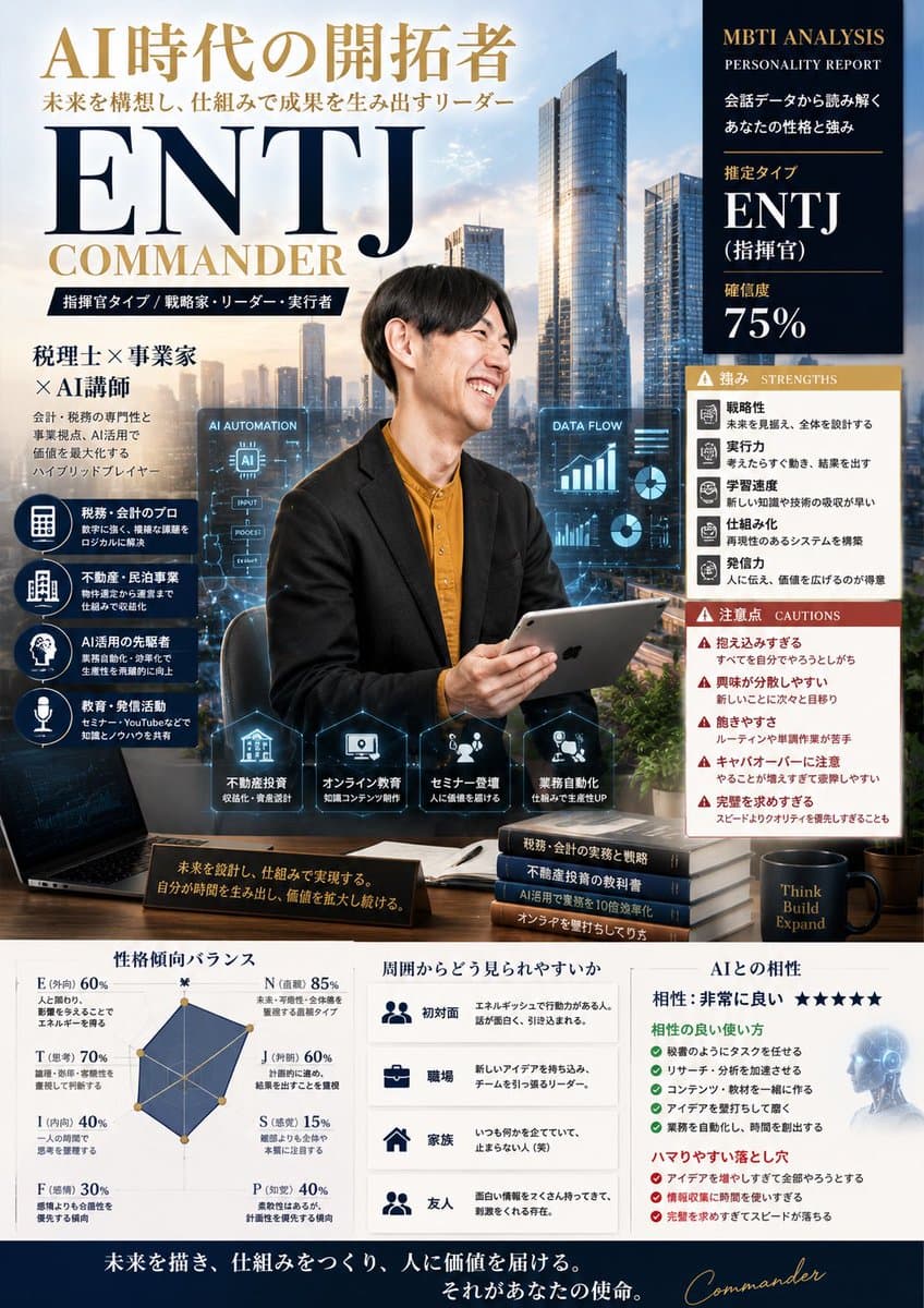 Poster con carta del personaggio della personalità MBTI