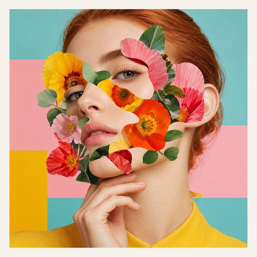 Floral Collage Fashion Editorial
