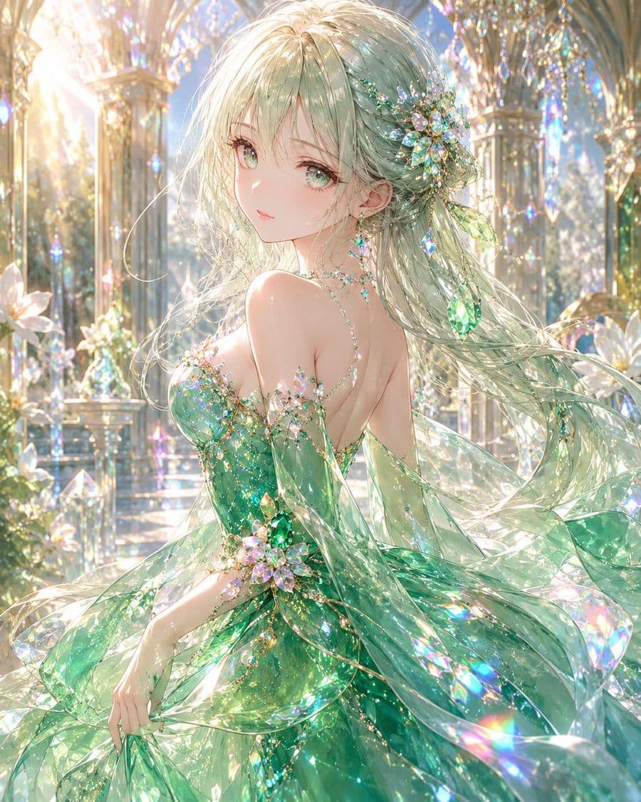 Emerald Crystal Fantasy Dress