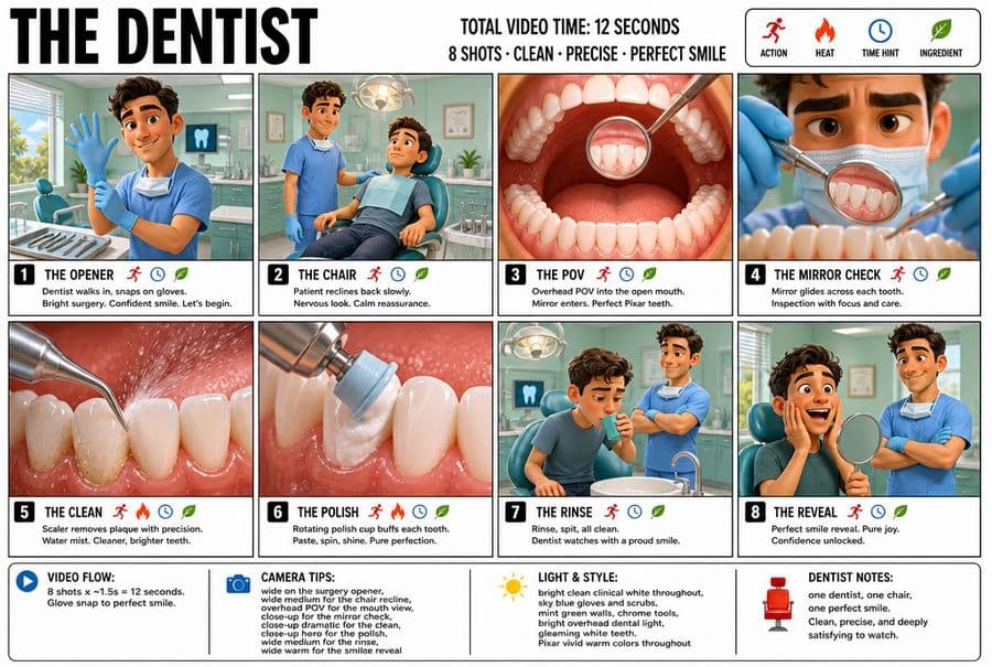 Infographie storyboard pour dentiste