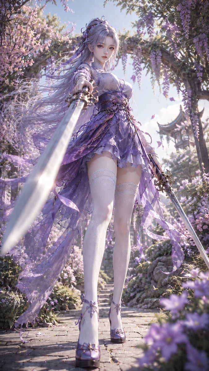 3D fantasy female swordswoman